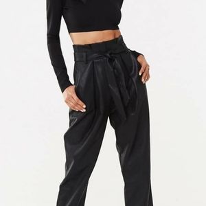 Black Faux Leather Pants